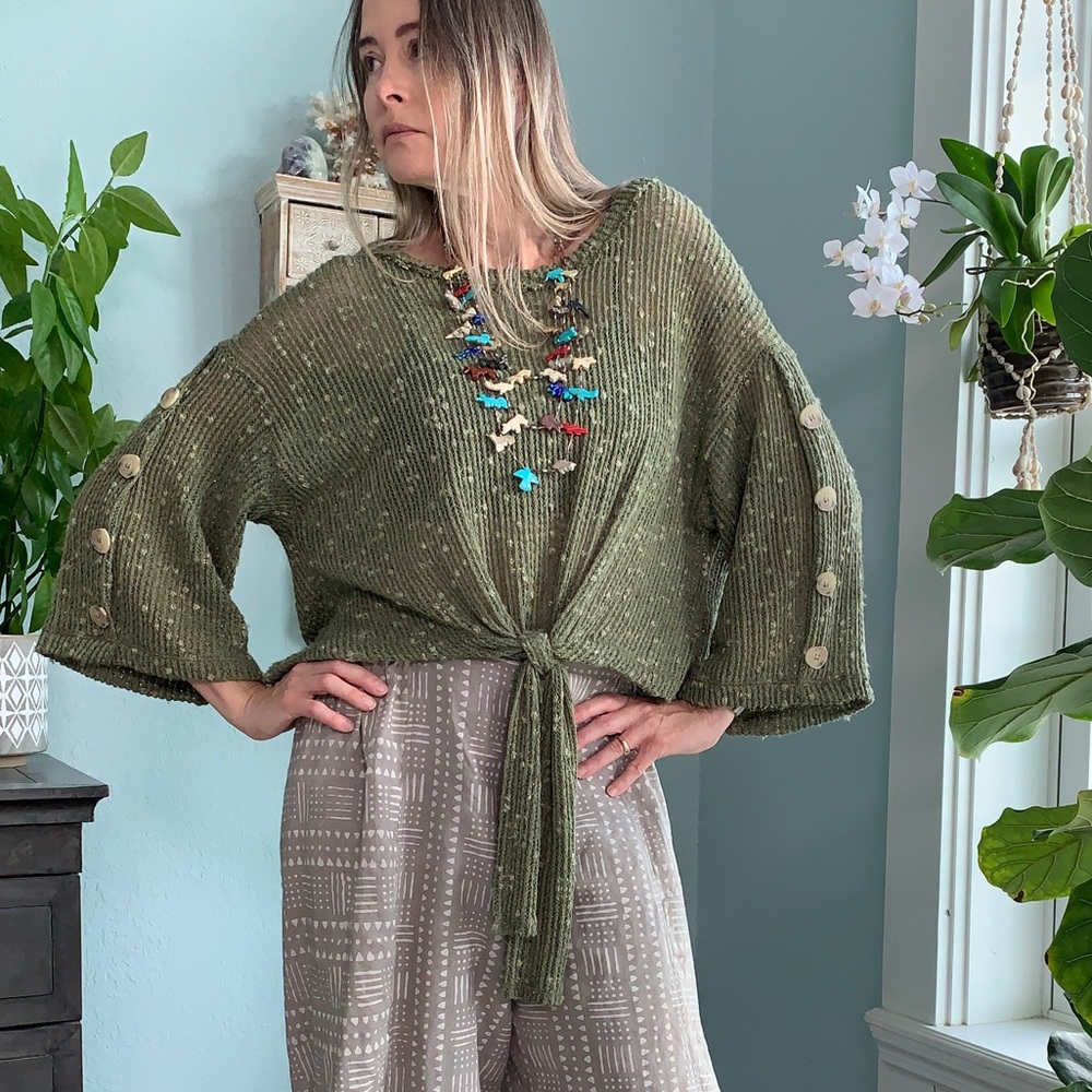 Altar’d State Slouchy Tie Front Sweater